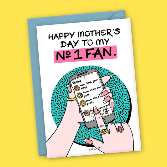 "No.1 Fan Mum" Mother's Day Greeting Card